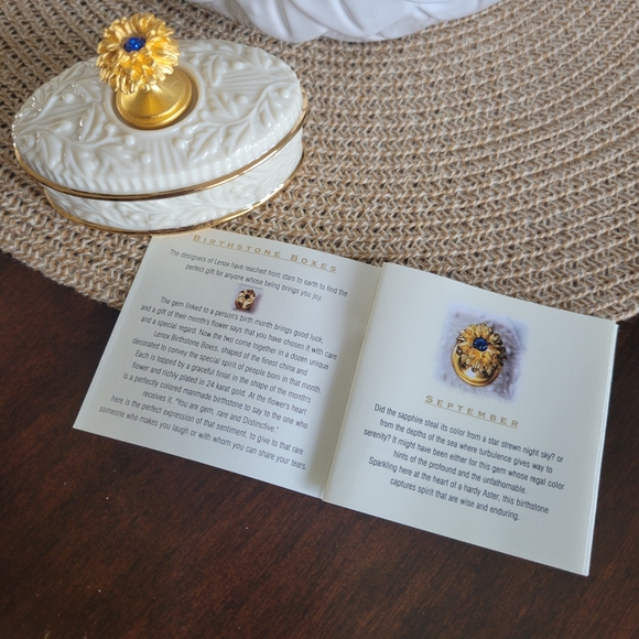 Lenox September Birthstone Oval Trinket Box